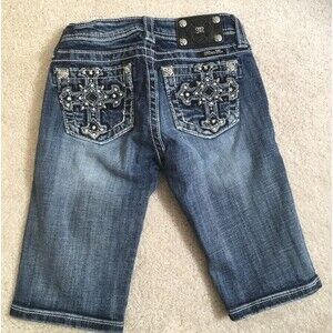 Miss Me Girls Size 12 Bermuda Jean Short